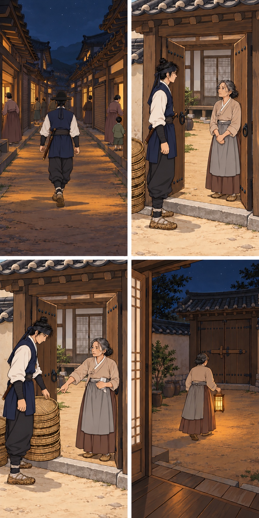 2컷. 문 밖의 사람들
